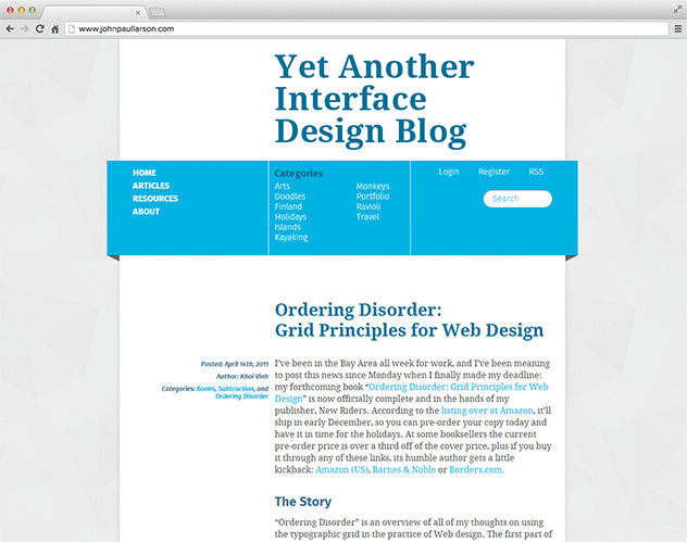 Blog Interface Design